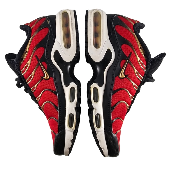 Nike Air Max Plus Red Gold Black Sneaker Running Shoes Women's Size 5.5 - Picture 4 of 16